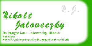 mikolt jaloveczky business card